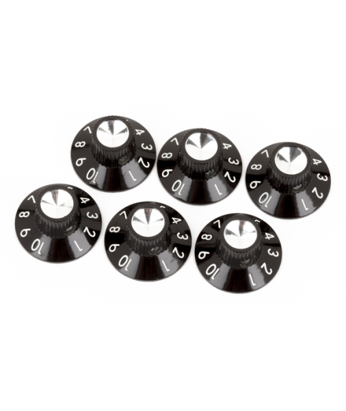 Fender Pure Vintage Amp Knob Black Skirted 1-10 Knobs Pack of Six 0990930000