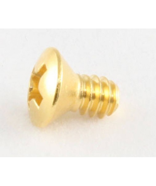FENDER Switch Mounting Screws Gold, Phillips, Countersunk, Stainless, #6 - 32 x 1/4'
