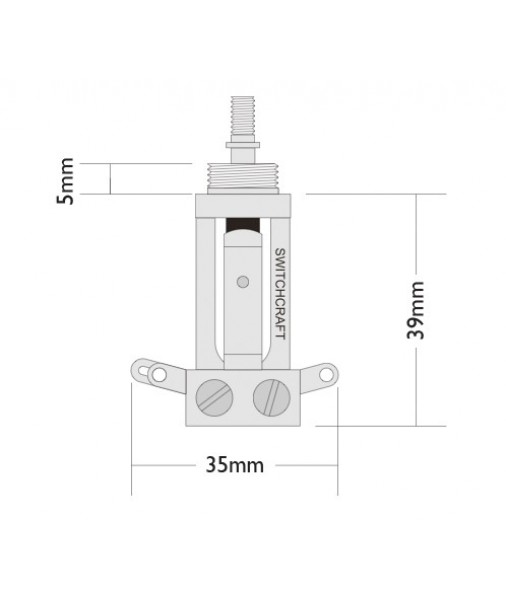 Switchcraft Long Straight Toggle Switch - Gold EP4367-002