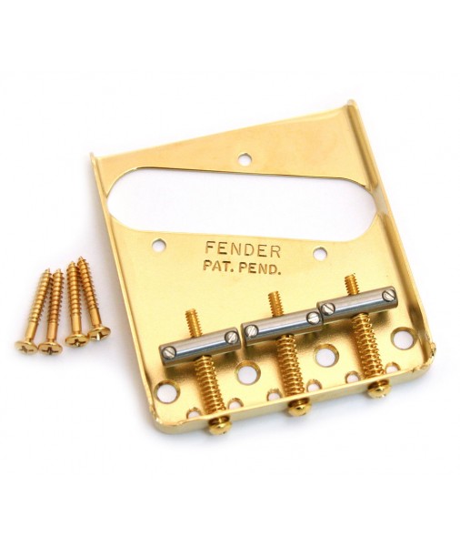 Fender Tele Vintage 3-Saddle Bridge Assembly, Gold 0990806200