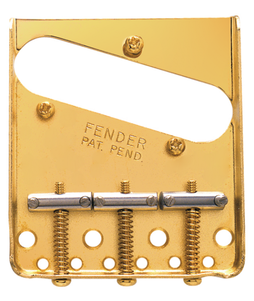 Fender Tele Vintage 3-Saddle Bridge Assembly, Gold 0990806200