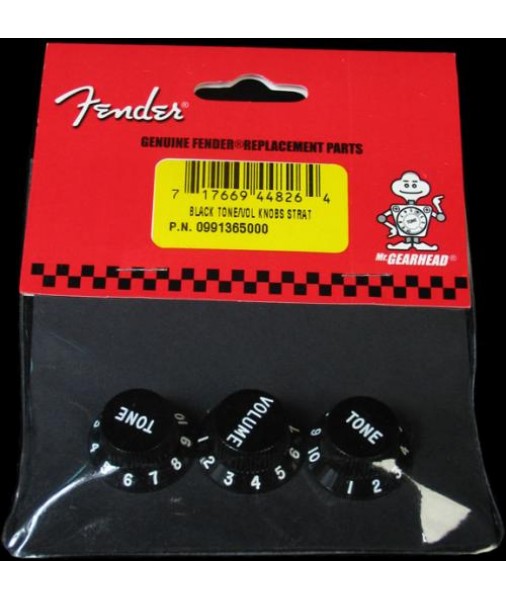 Black Fender Stratocaster Knobs set 0991365000