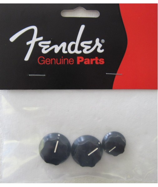 FENDER   Jazz Bass Knobs, Black (2 Large, 1 Small) (Set of 3) 0991370000