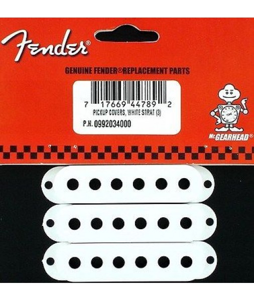 Fender Strat Pickup Covers, White, Set of Three 0992034000