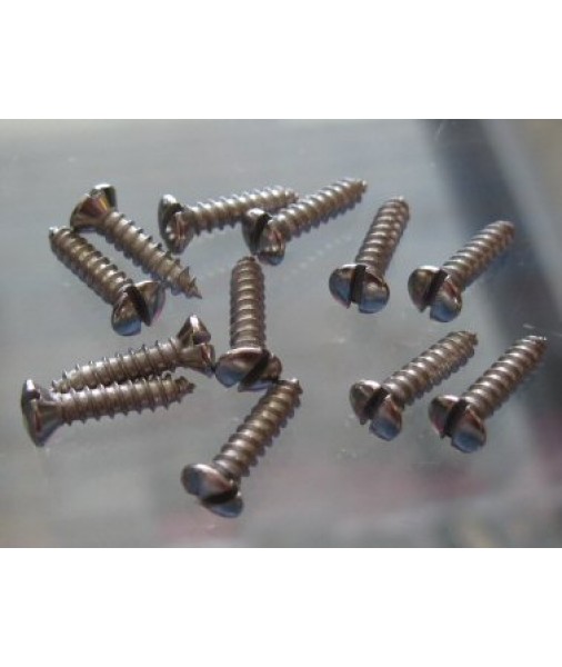 12 vintage Fender pickguard screws - slot/chrome 0018368049