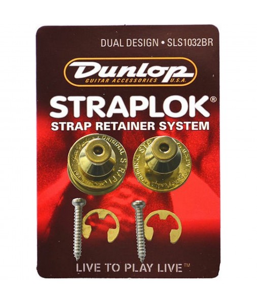 DUNLOP - J103BR DUAL DESIGN STRAP LOCK BRASS SLS1032BR