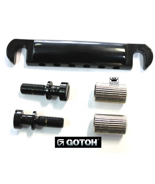 Gotoh Stop Tailpiece with USA Studs - Black TP0400-003