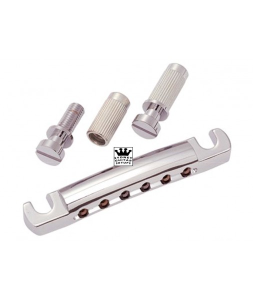 Gotoh Aluminium Stop Tailpiece - Metric Studs - Chrome GTGE101A-010