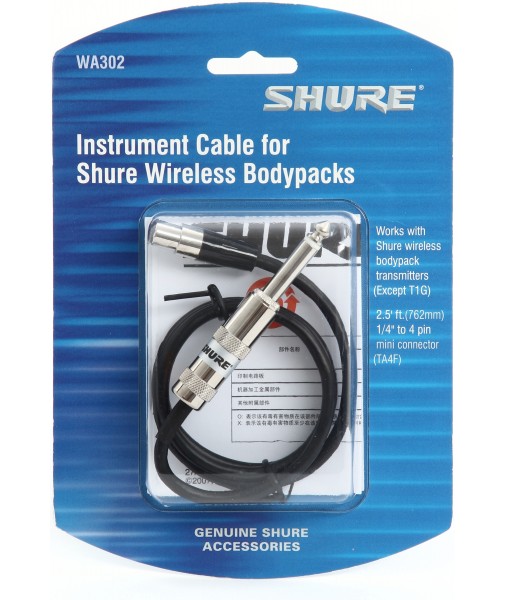 SHURE Guitar cable 6.5mm to TA4F WA302 SHRWA302