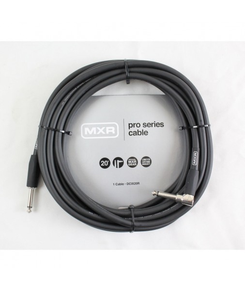 MXR 20ft pro series cable 1 x straight1 x right angle jack DCIX20