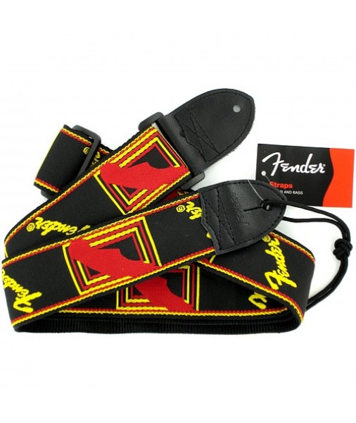 FENDER 2' Cloth Strap Blk/Yel/Red 0990681500