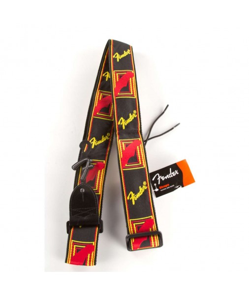 FENDER 2' Cloth Strap Blk/Yel/Red 0990681500