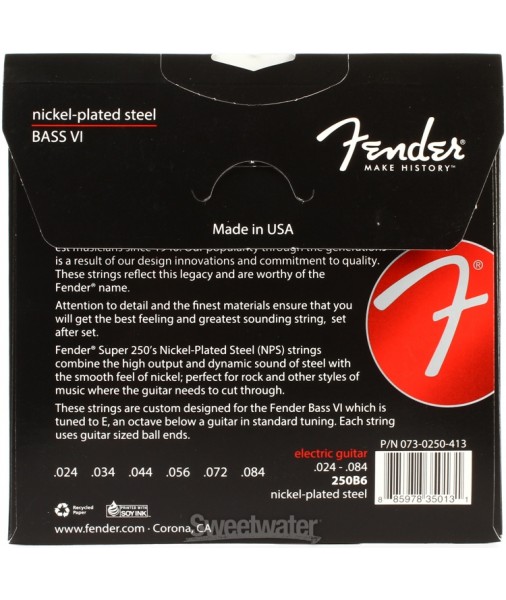 FENDER 6 STRING BASS VI 24 TO 84 NICKEL STEEL 0730250413