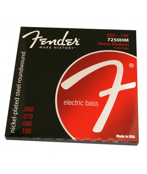 40 to 100 FENDER Bass strings 7250L Nickel Plated Steel Long Scale Medium 0737250403