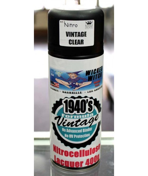 Clear Nitrocellulose 1940's Vintage Formula Lacquer 400g aerosol spray can 