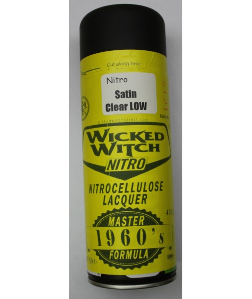 Low Satin Clear Nitrocellulose Lacquer 400g aerosol spray can
