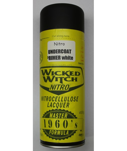 Nitrocellulose WHITE Undercoat Prime 400g aerosol spray can